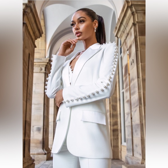 Nadine Merabi - Charlotte White Blazer + Nicole Top + Charlotte White Pants - M - Picture 2 of 16